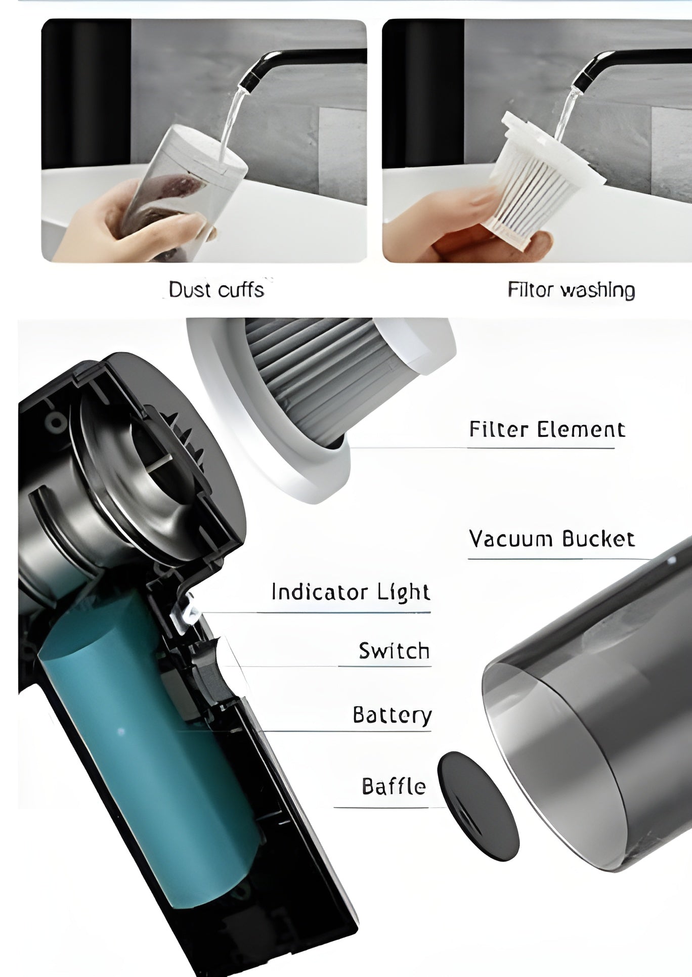 Portable Wireless Air Duster & Mini Vacuum Cleaner