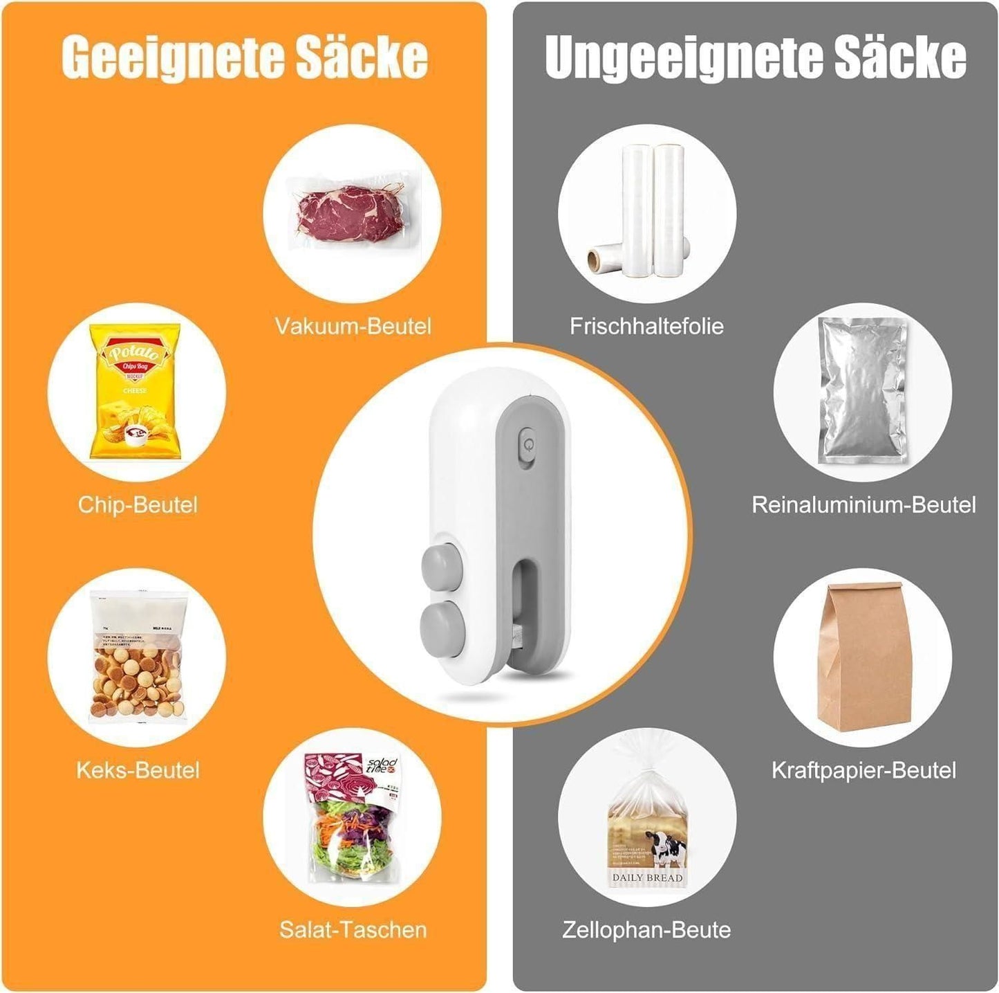 Portable Sealing Machine 2 in 1 USB Rechargeable