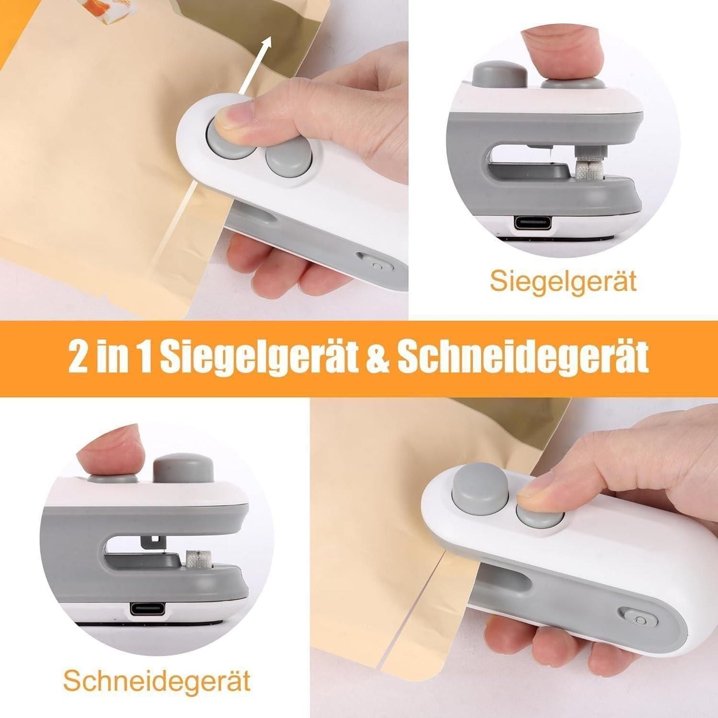 Portable Sealing Machine 2 in 1 USB Rechargeable