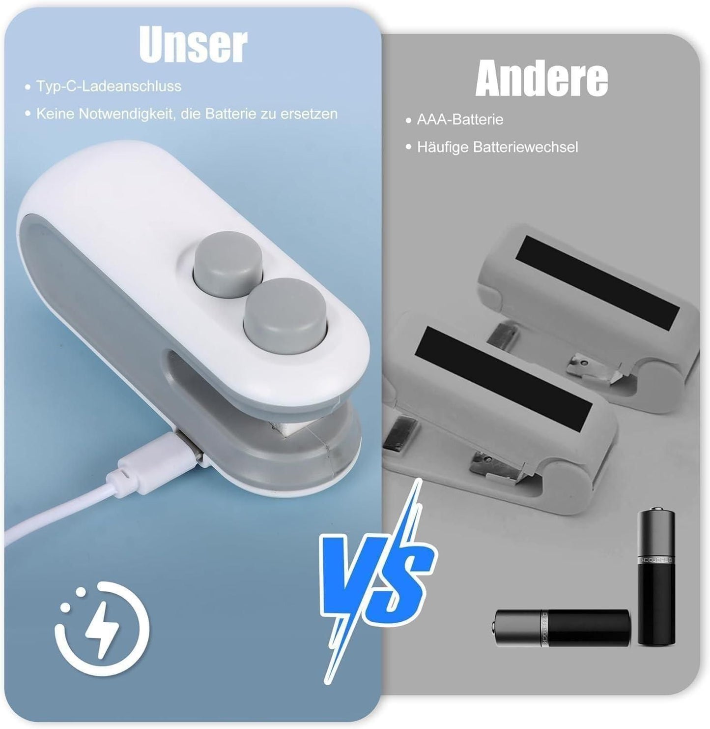 Portable Sealing Machine 2 in 1 USB Rechargeable
