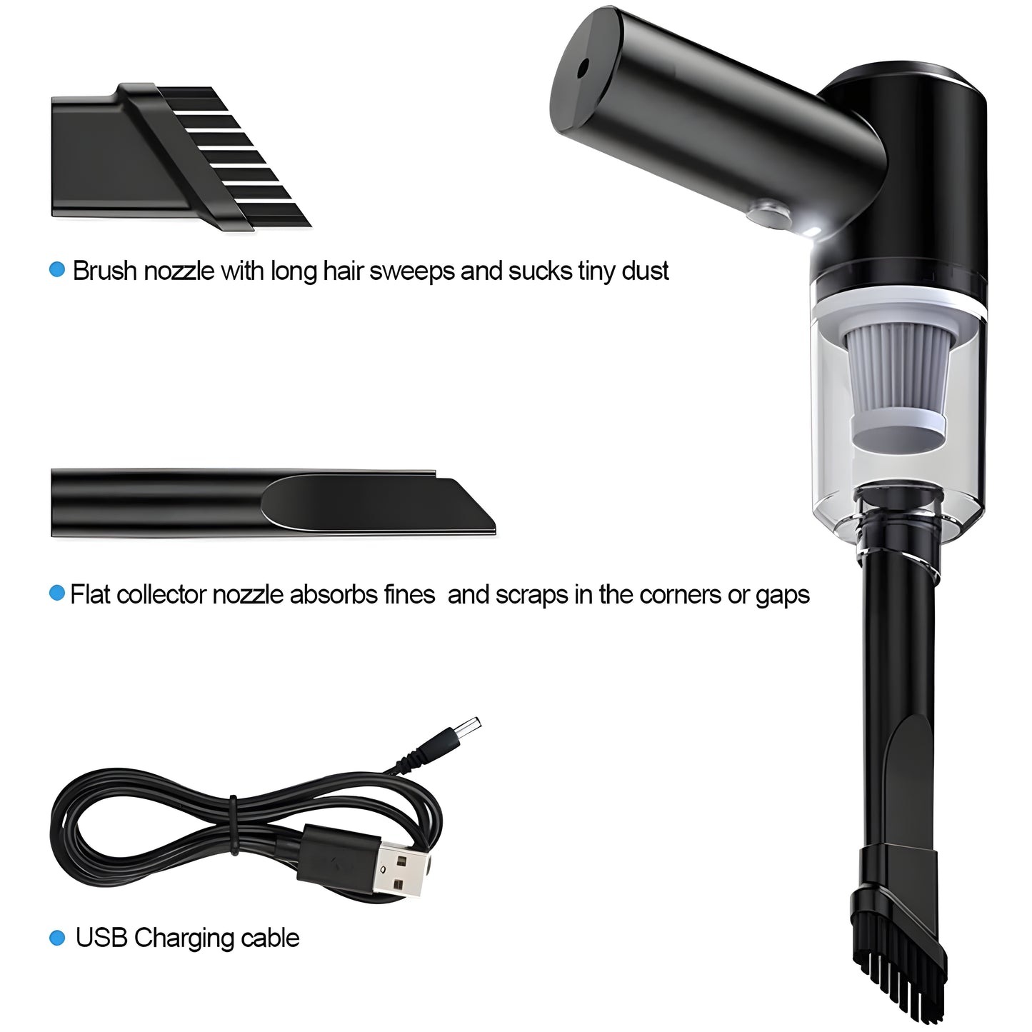 Portable Wireless Air Duster & Mini Vacuum Cleaner